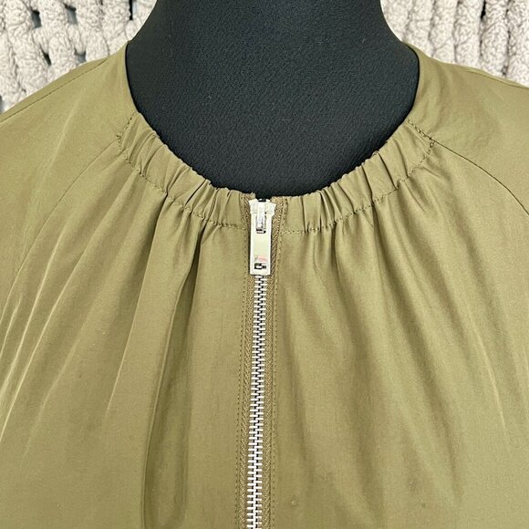 Zara Olive Green Cinched Jacket Size Medium - Picture 3 of 13